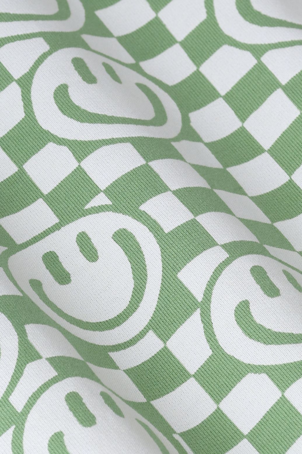Oversize-Sweater mit Smiley-Print - grün