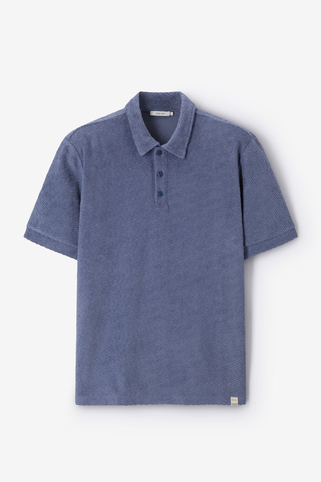 Polo en tissu éponge - bleu foncé