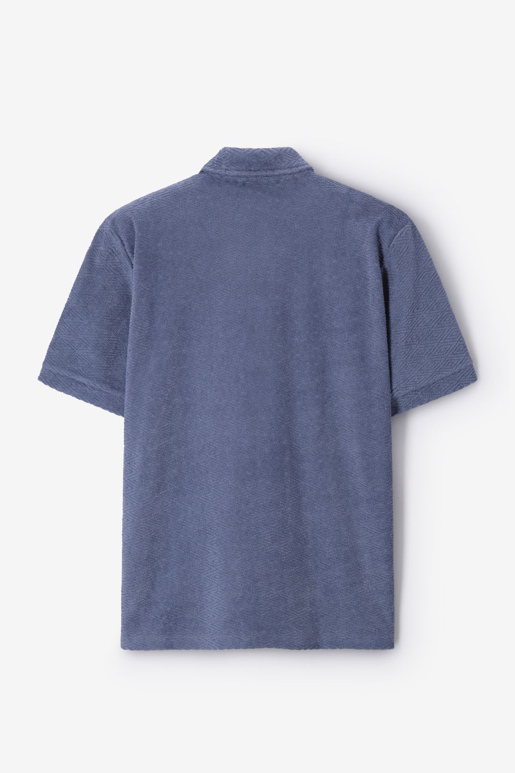 Polo en tissu éponge - bleu foncé