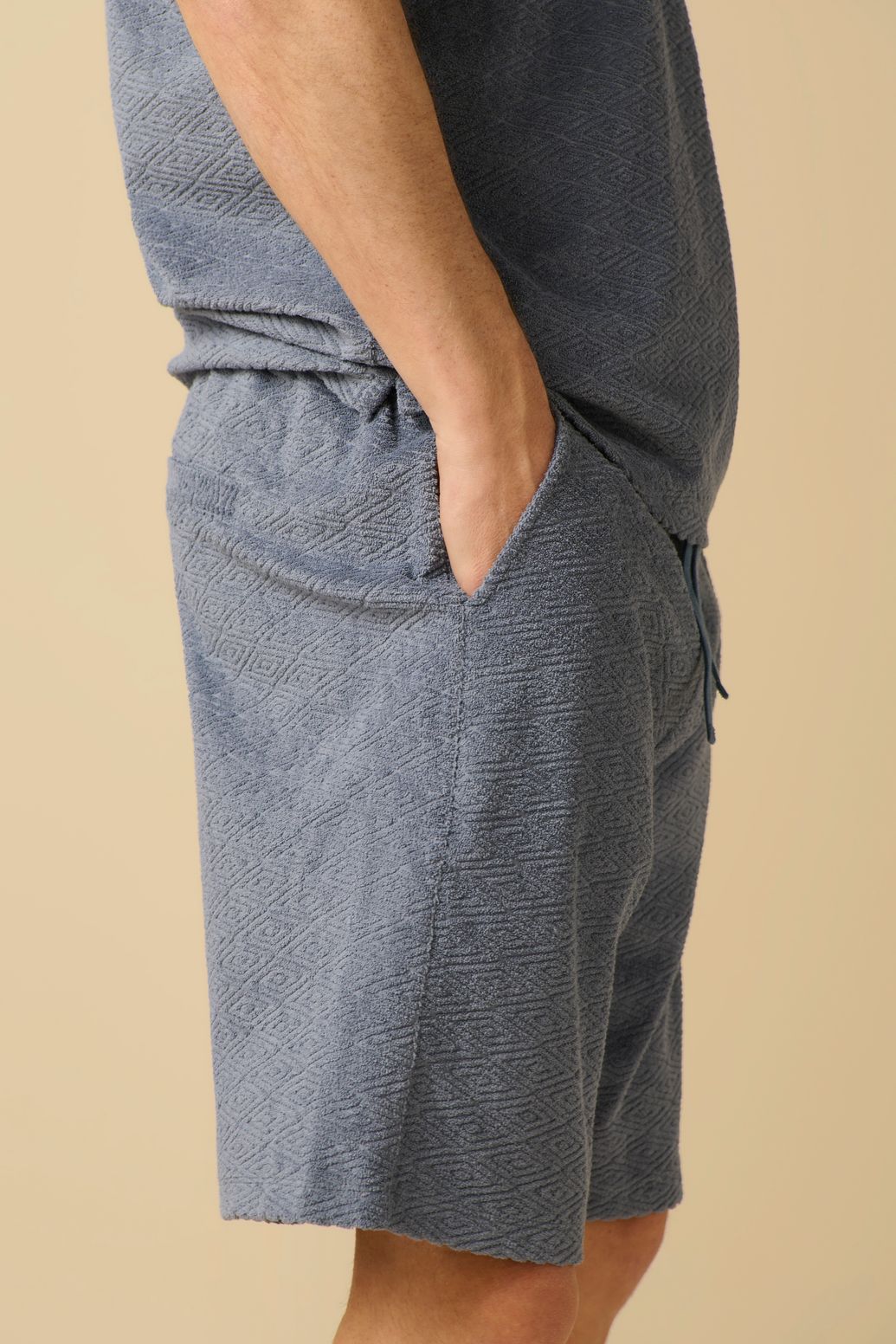 Short en tissu éponge - bleu foncé