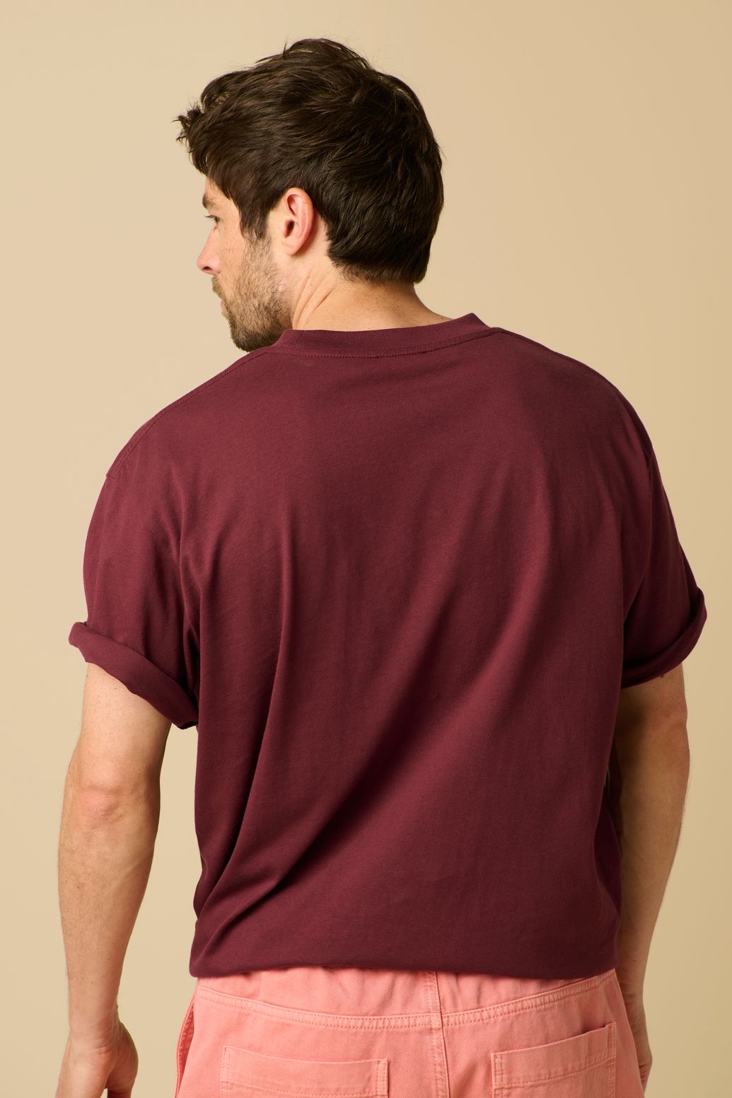 T-Shirt mit Artwork-Print - dunkelrot