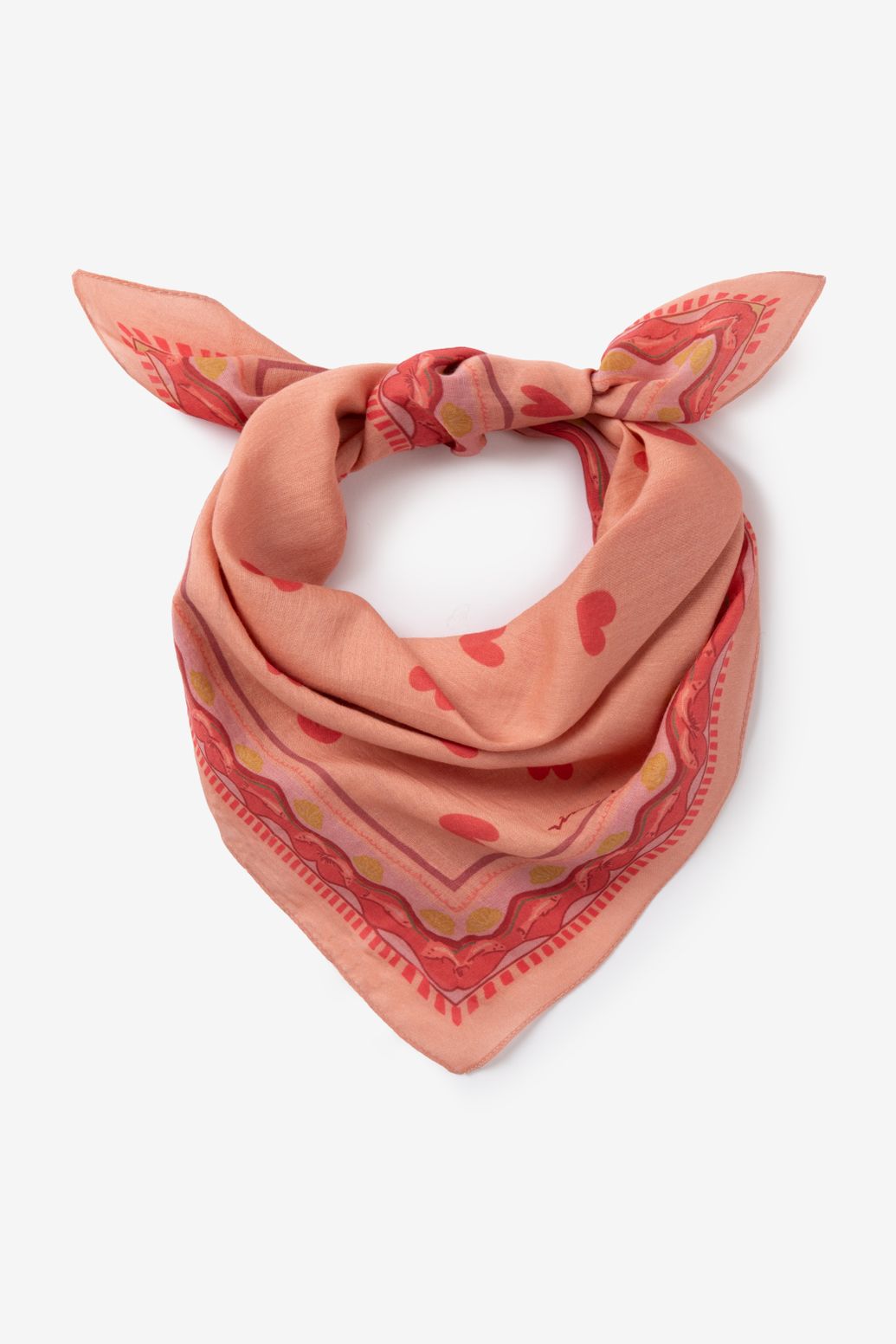 Tuch mit Herzmuster - orange