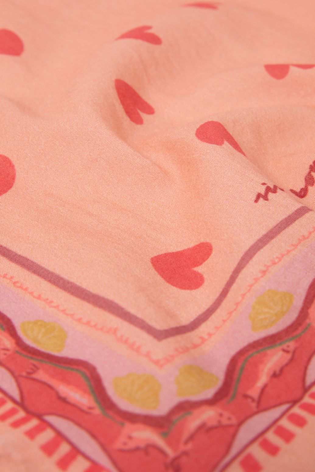 Foulard avec cœurs - orange clair