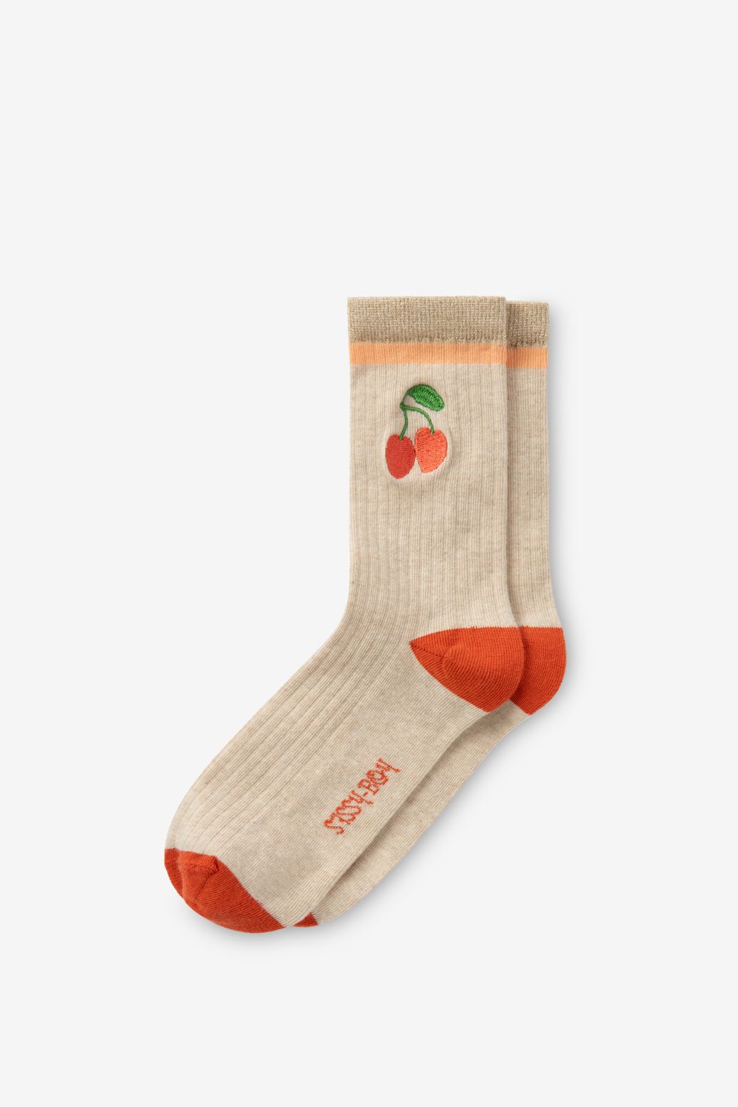 Socken mit Kirschen - ecru