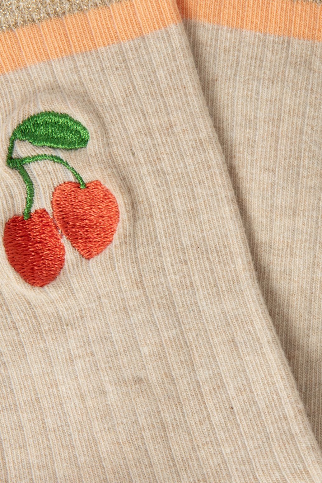 Socken mit Kirschen - ecru