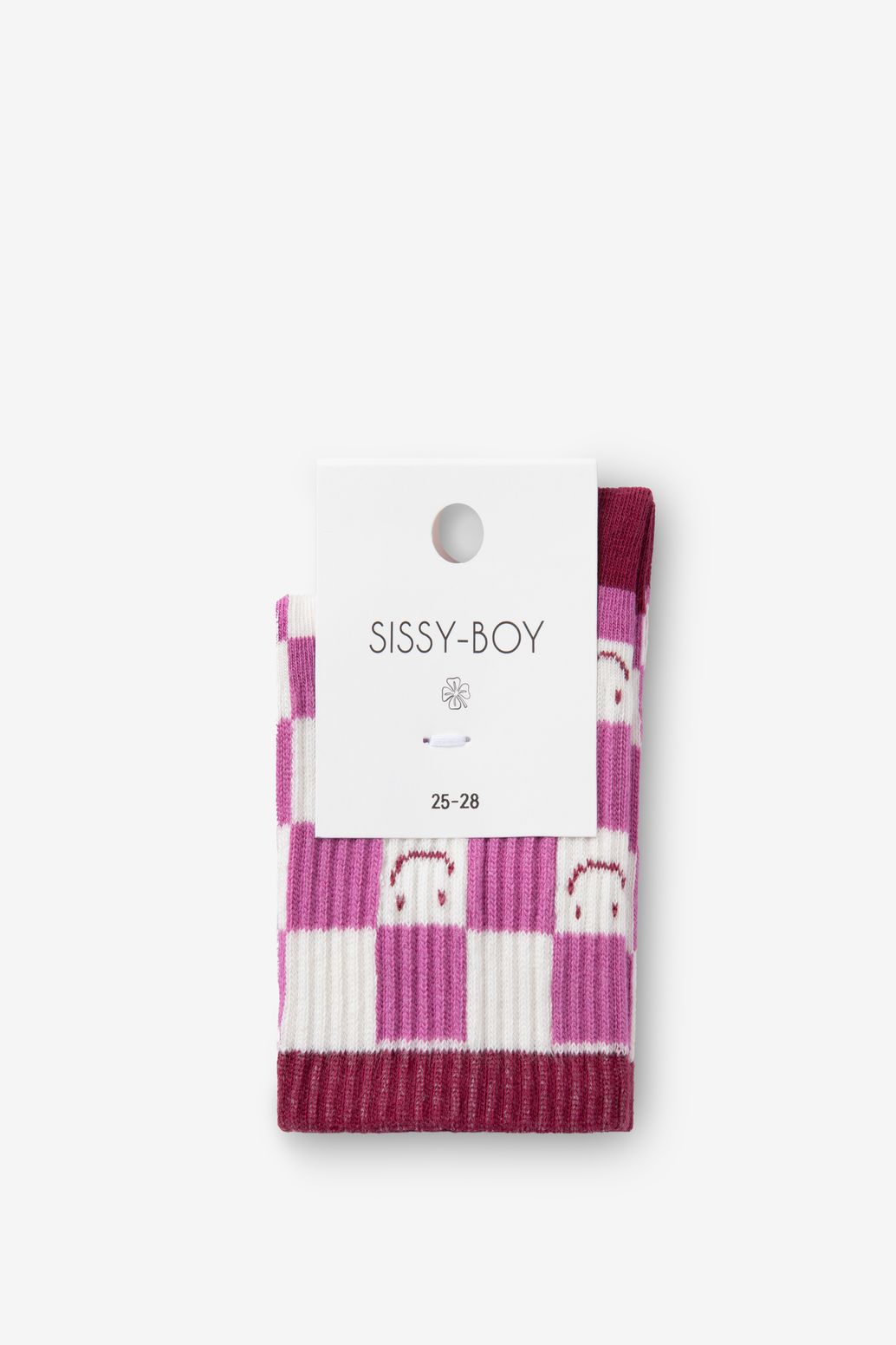 Chaussettes avec motif à carreaux - rouge foncé