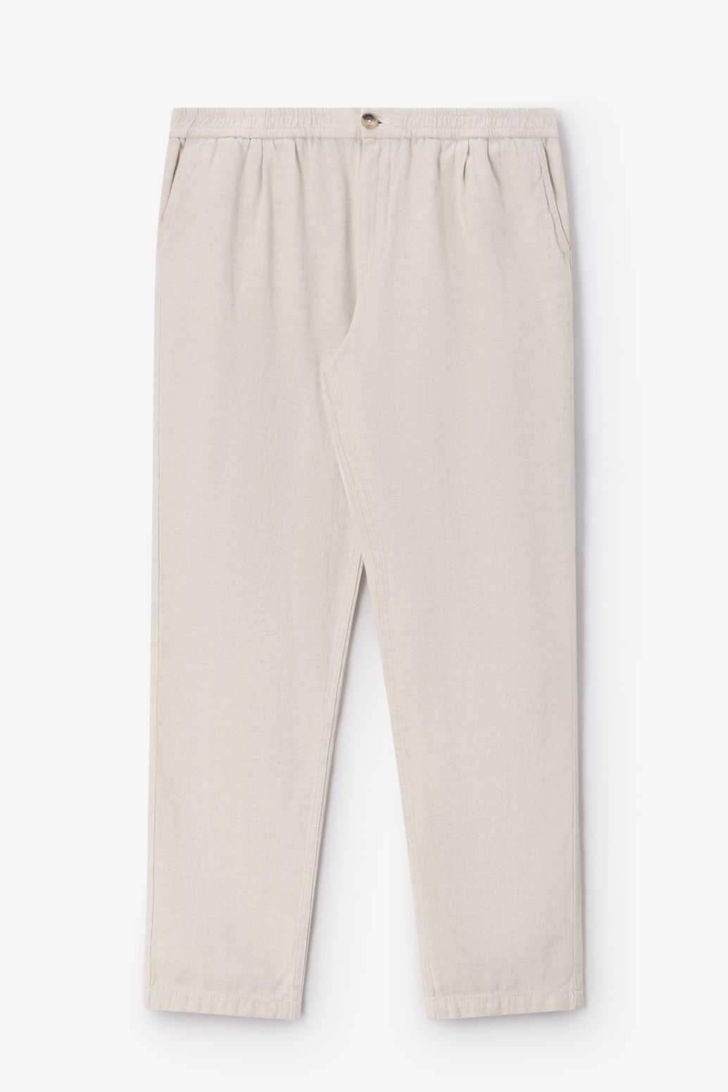 Pantalon avec motif à chevrons - blanc