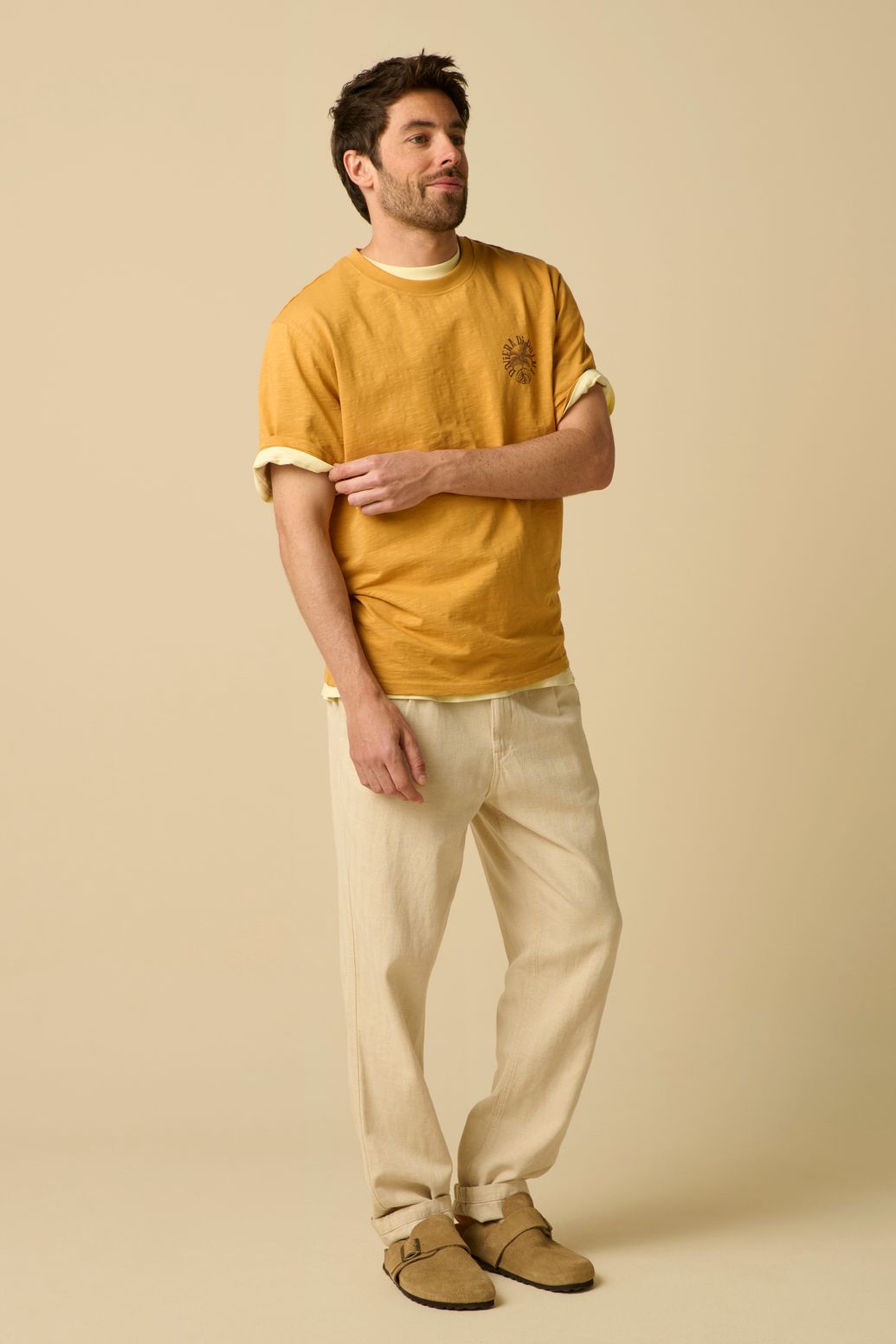 Pantalon avec motif à chevrons - blanc
