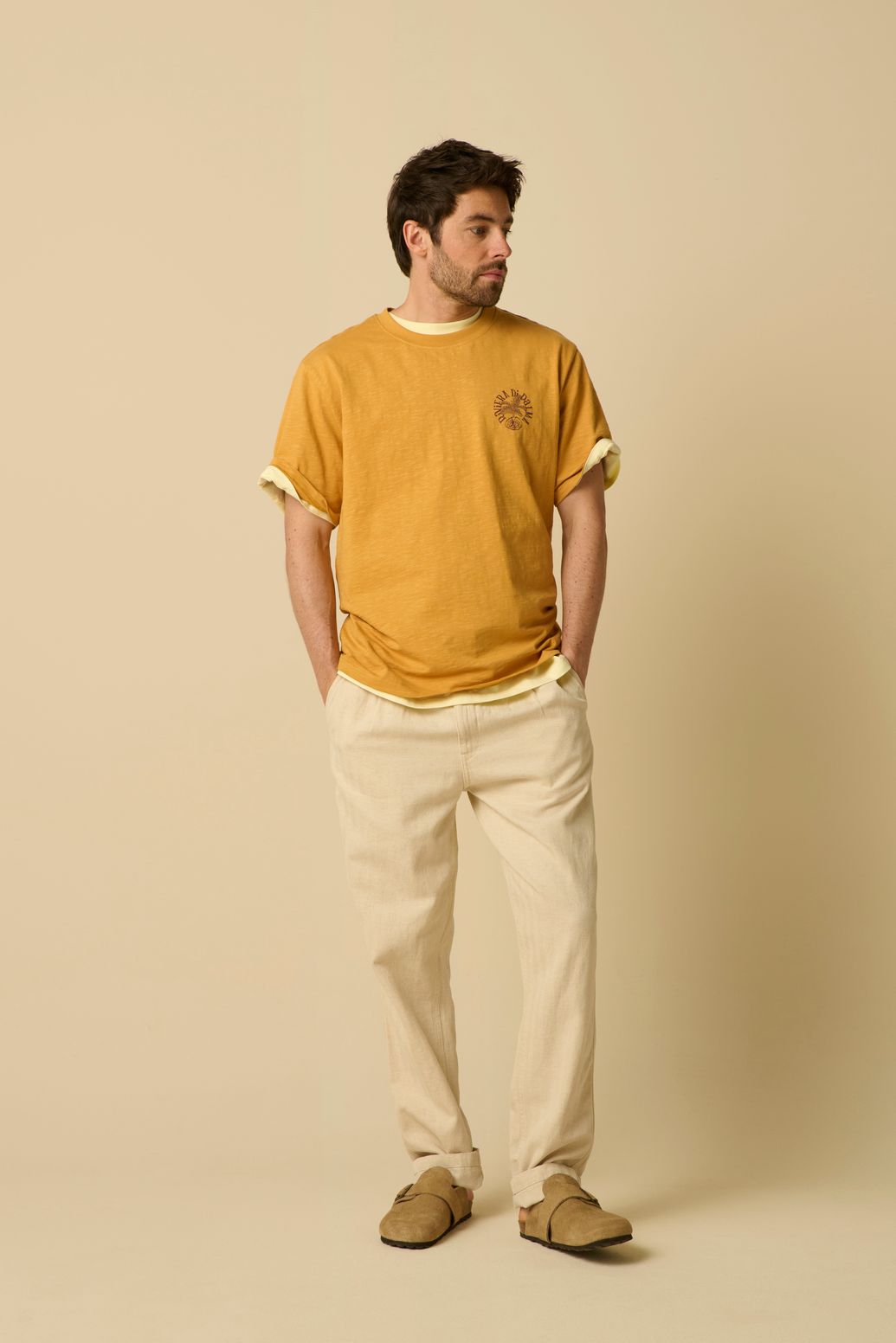 Pantalon avec motif à chevrons - blanc