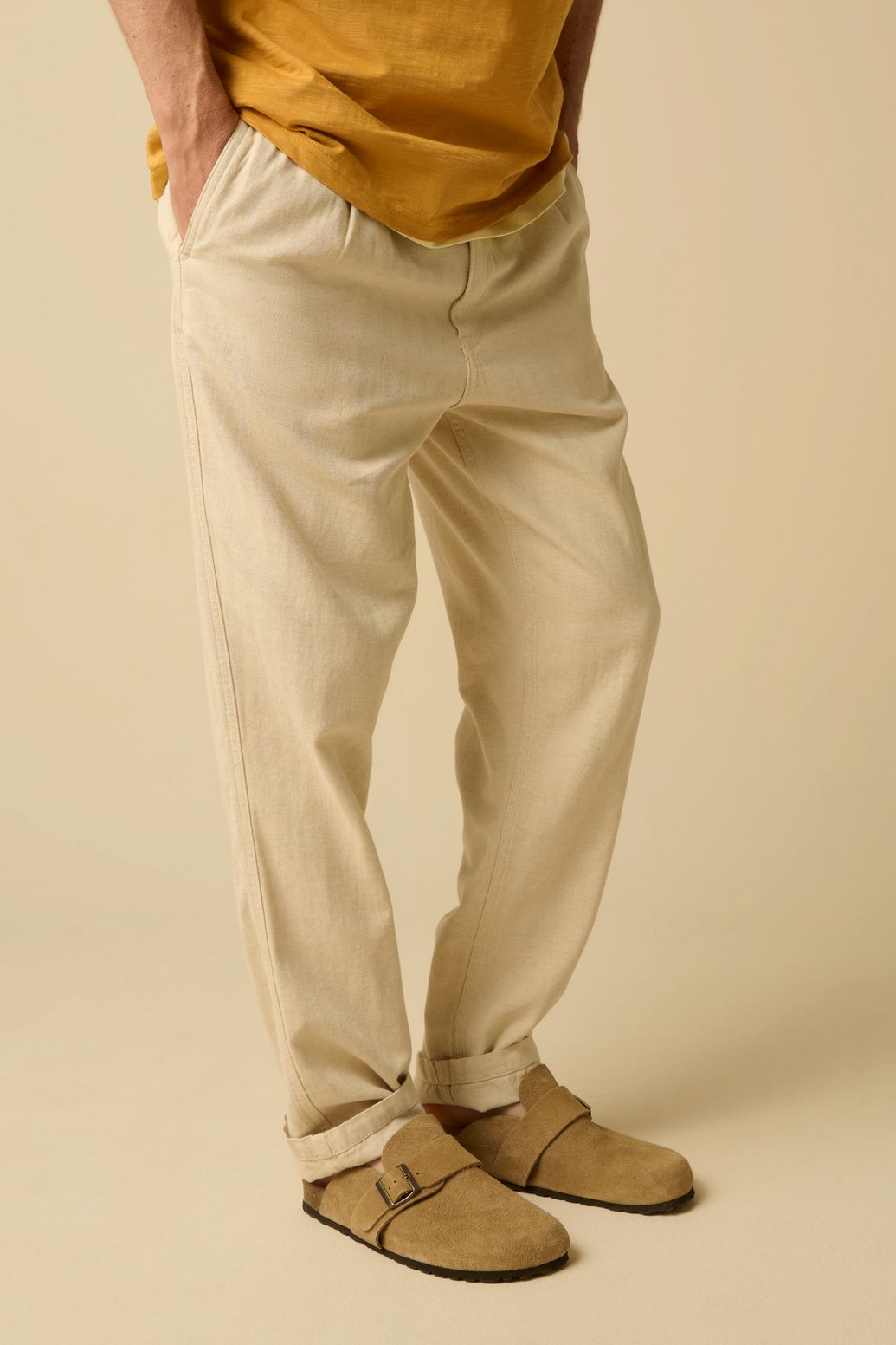 Pantalon avec motif à chevrons - blanc