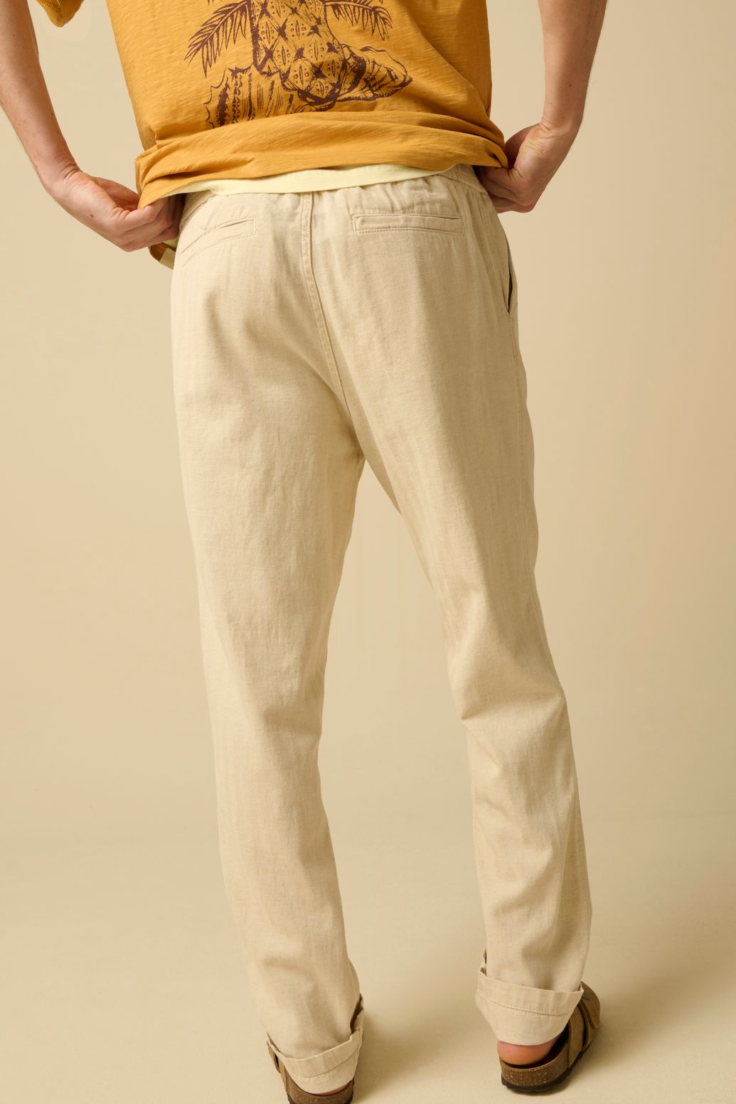 Pantalon avec motif à chevrons - blanc