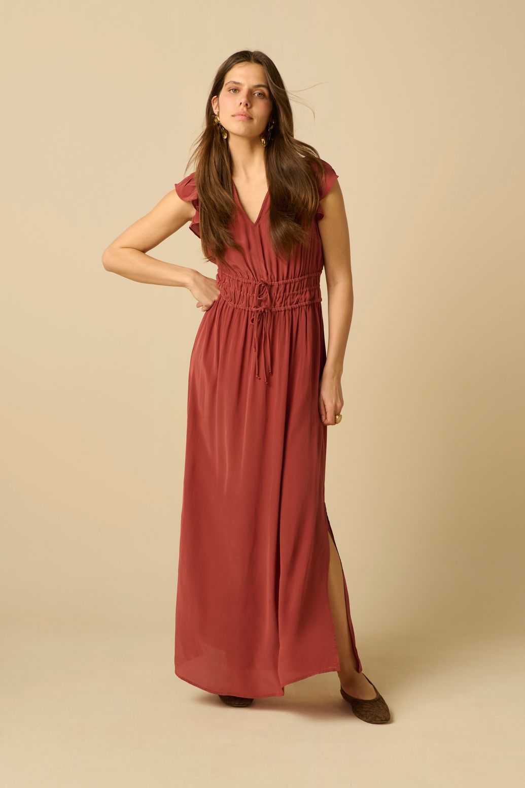 Maxi-Kleid - dunkelrot