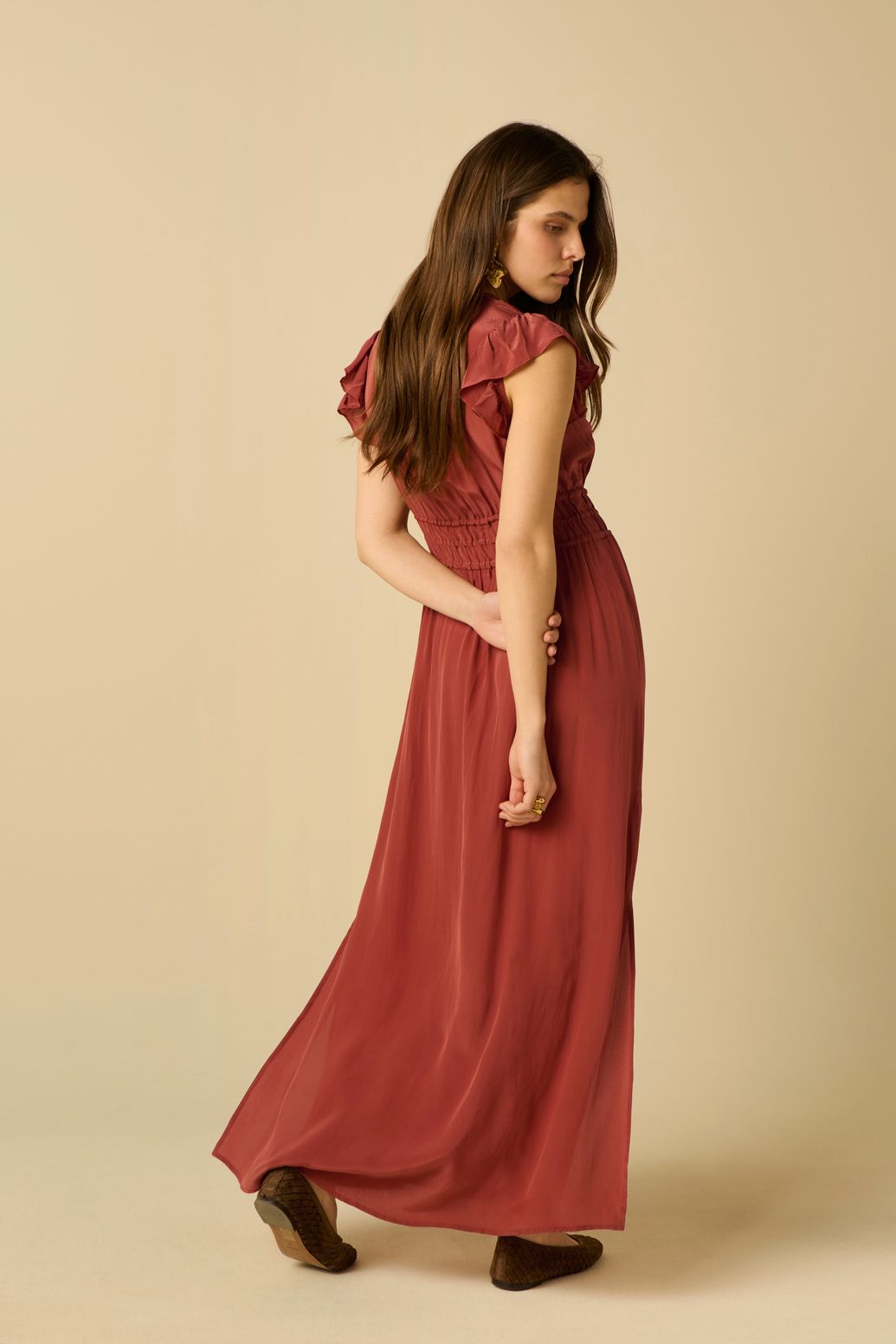 Maxi-Kleid - dunkelrot