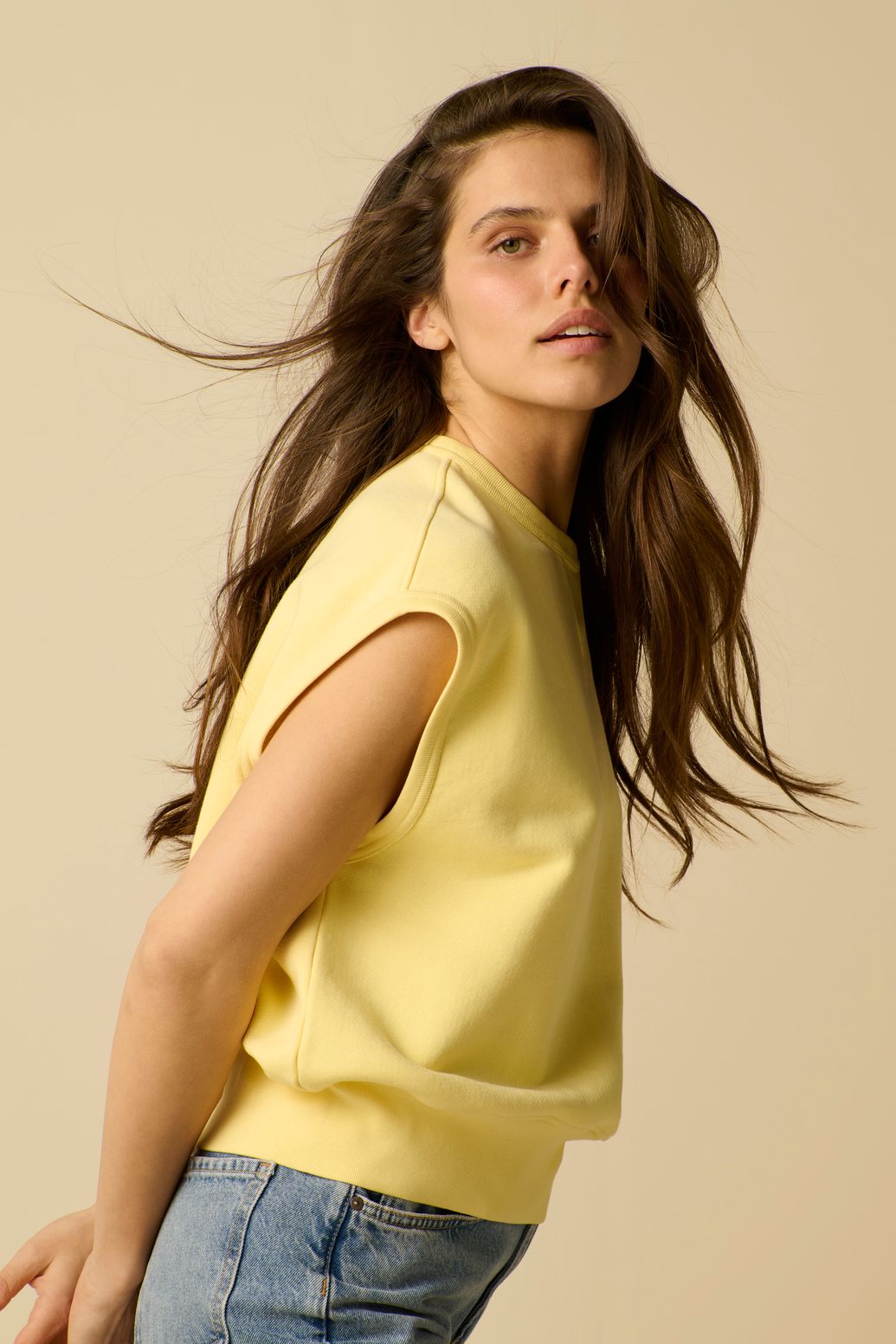 Sweat sans manches - jaune