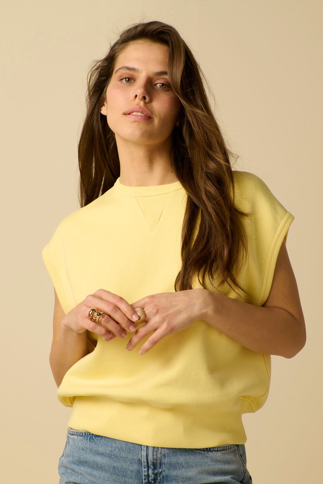 Sweat sans manches - jaune