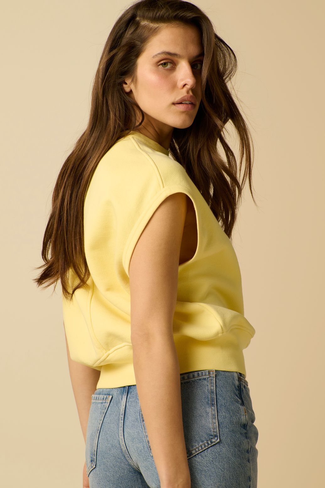 Sweat sans manches - jaune