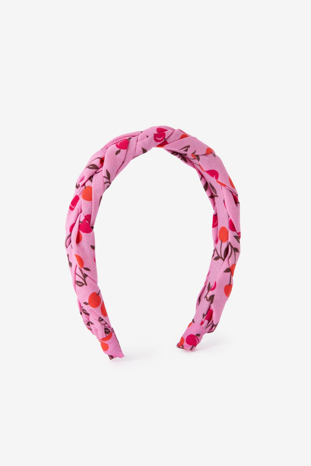 Serre-tête avec imprimé cerises - rose foncé
