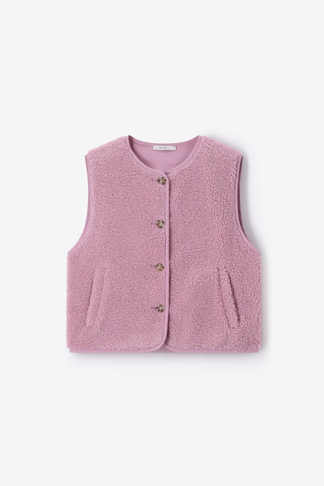 Gilet sans manches duveteux - violet clair