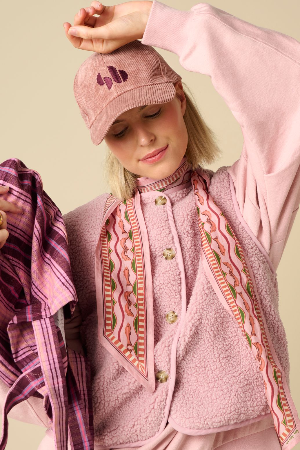 Gilet sans manches duveteux - violet clair