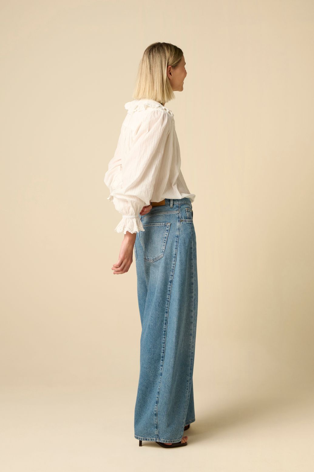Bluse mit Spitzen-Details - weiß