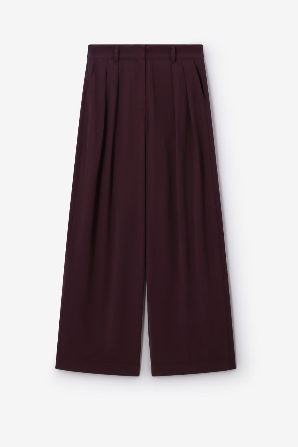 Pantalon taille haute et jambes larges - marron foncé