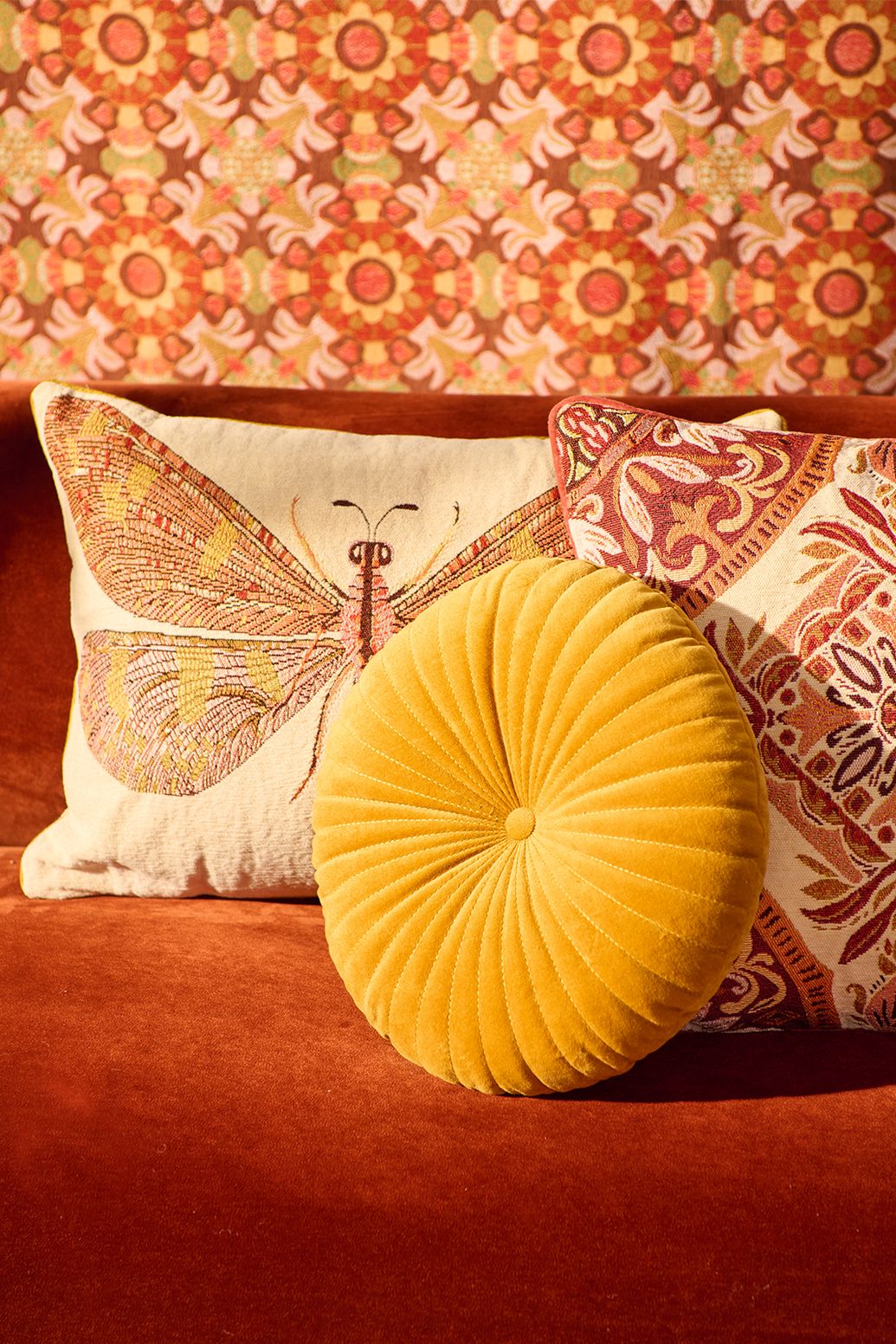 Jacquard-Kissen Libelle - orange