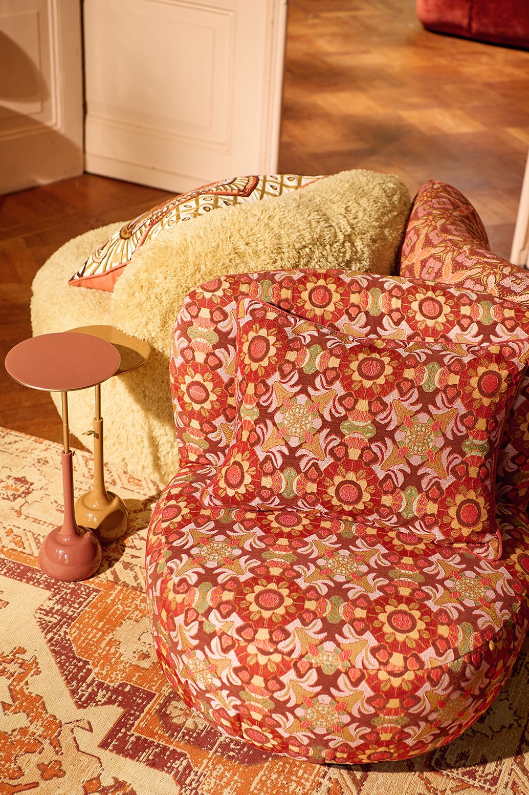Coussin jacquard avec motif mosaïque - multicolore