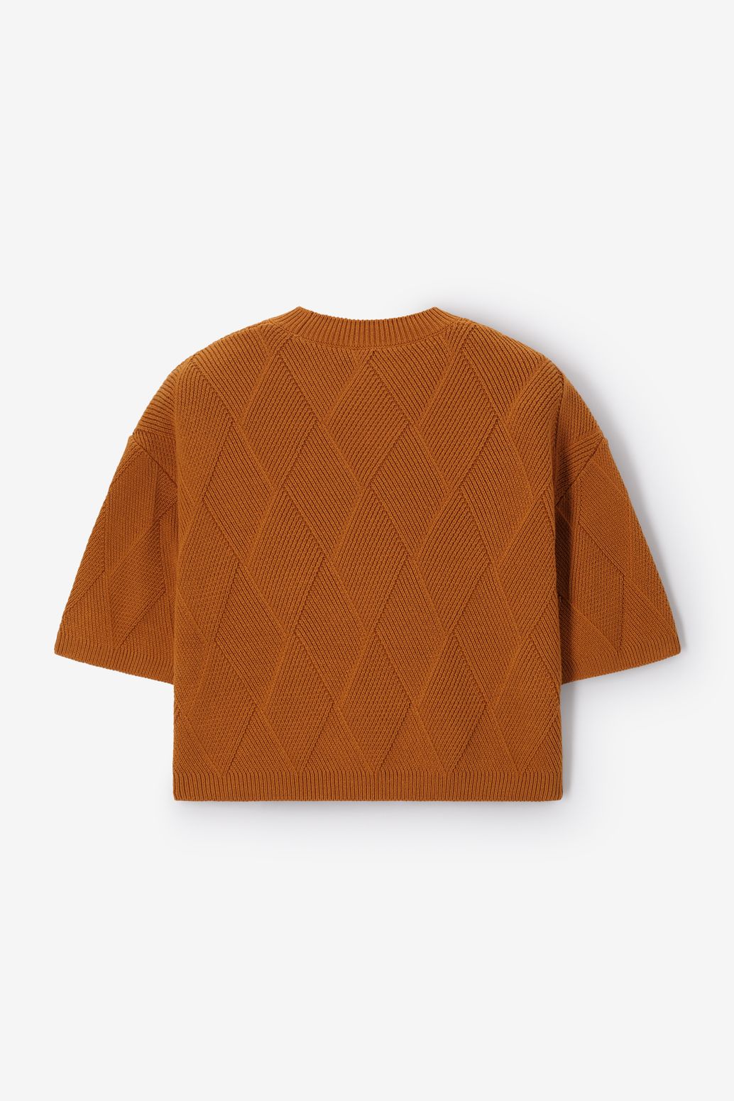 Strickpullover mit Rautenmuster - braun