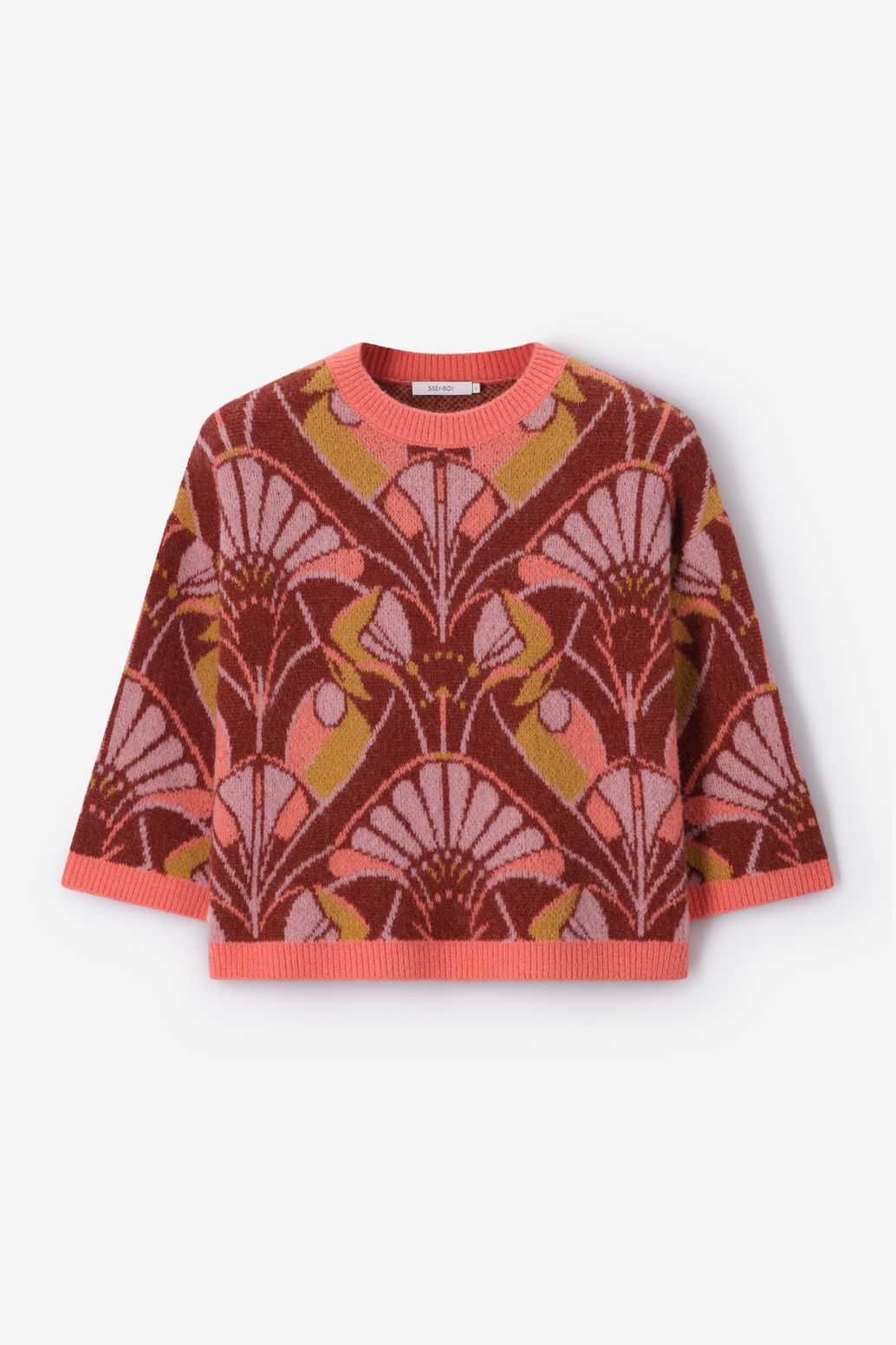 Donkeroranje trui met print