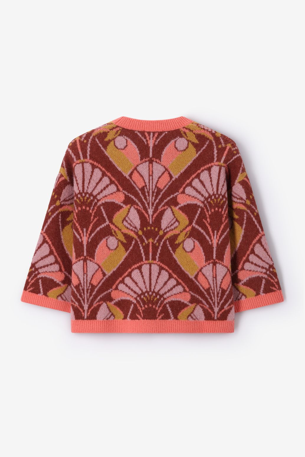 Gemusterter Pullover - orange