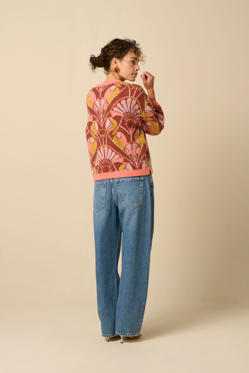 Pull avec imprimé - orange foncé