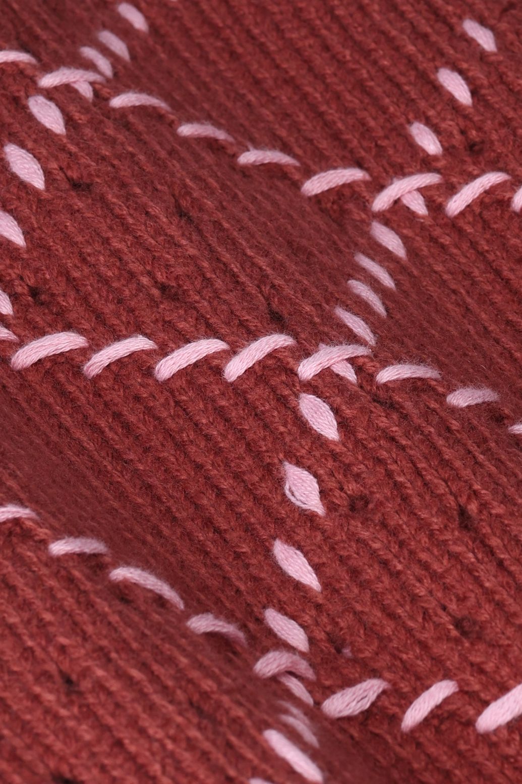 Gilet avec motif losanges - rouge foncé