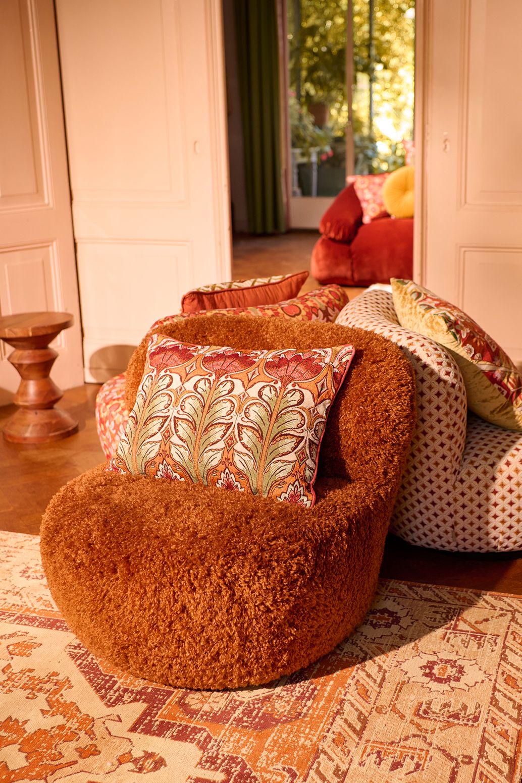 Coussin avec imprimé fleuri - multicolore