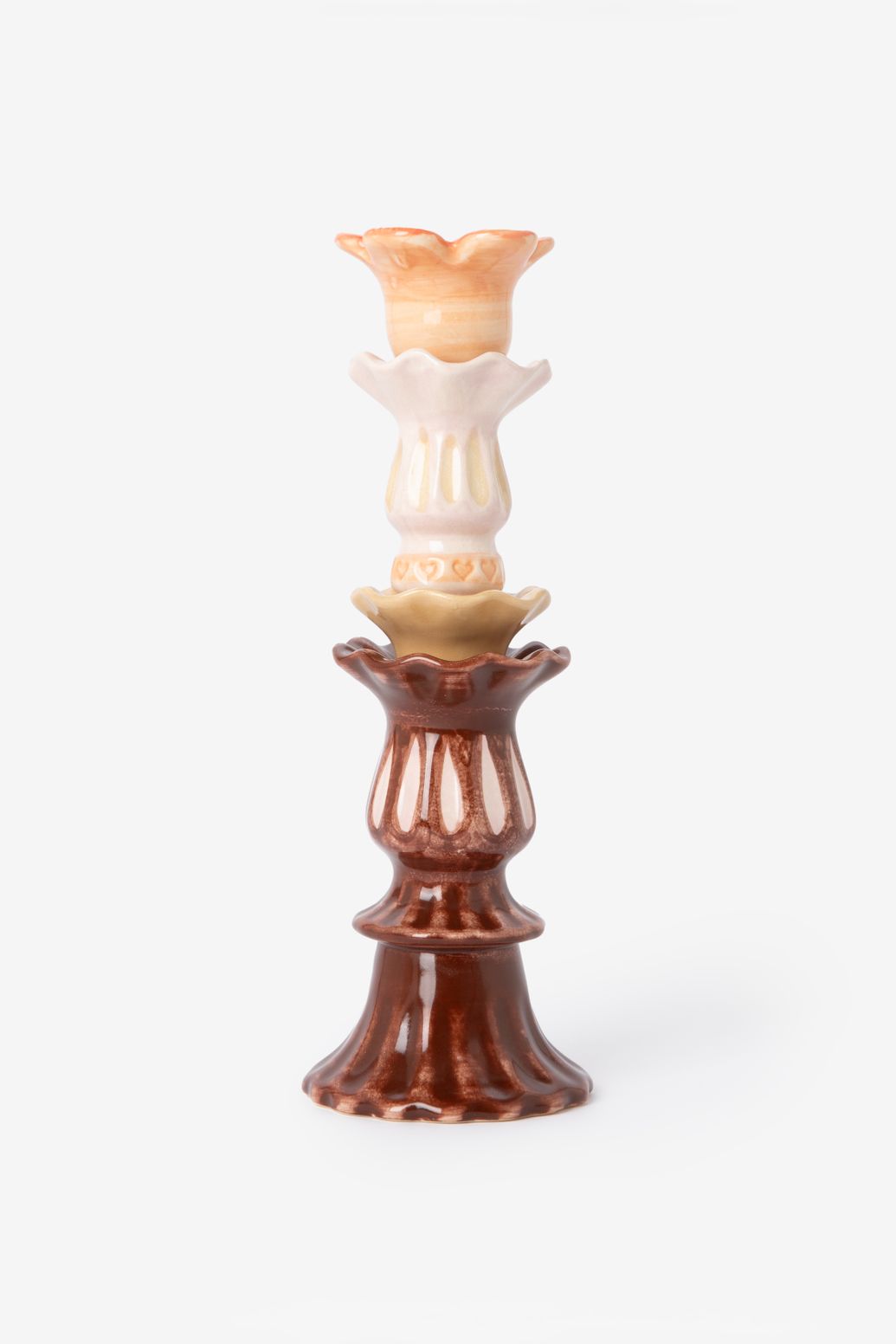 Kerzenhalter Ruffle - braun