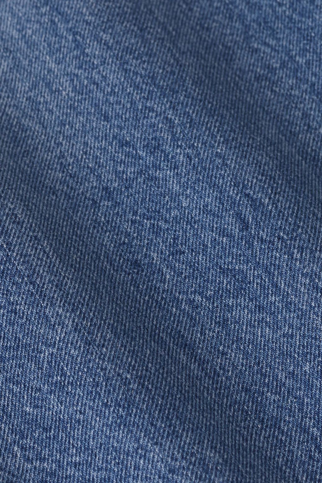 Blauwe cropped mid waist barrel jeans