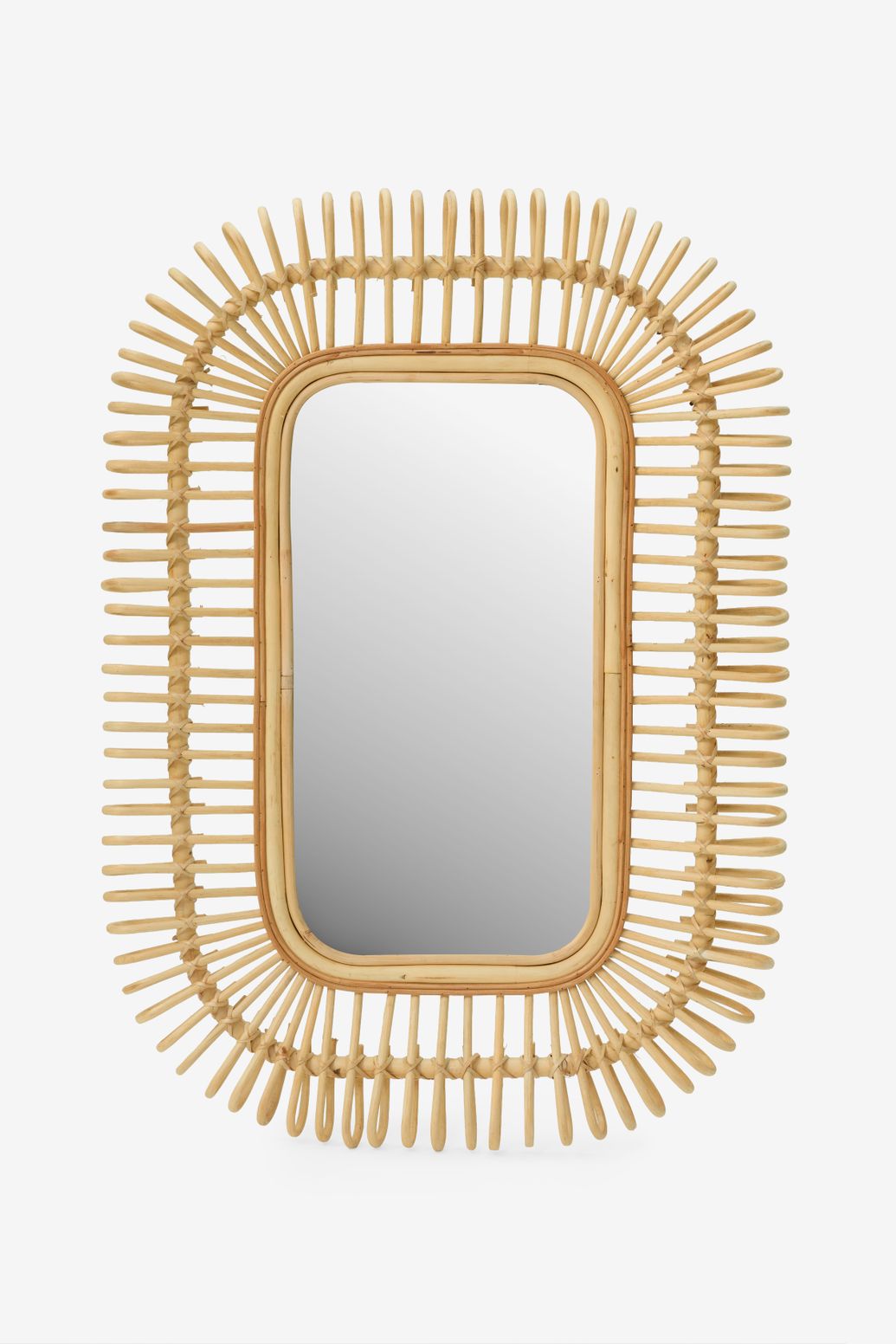 Miroir mural en rotin - marron