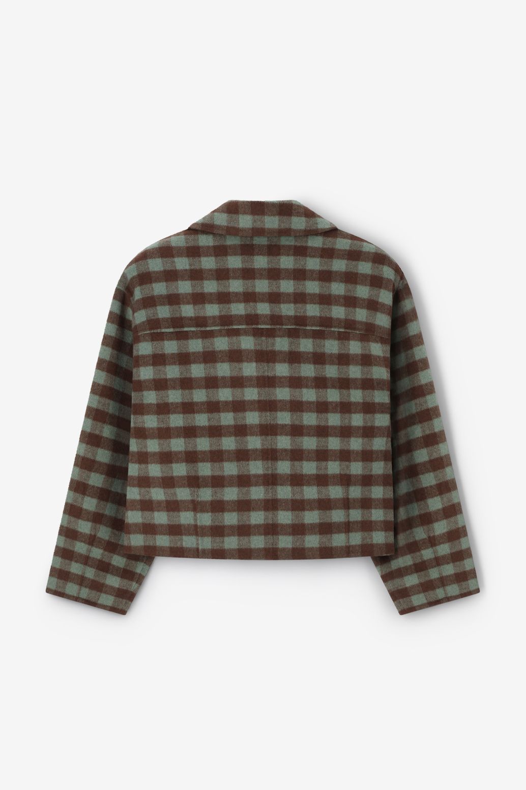 Groene ruiten wollen peacoat jas