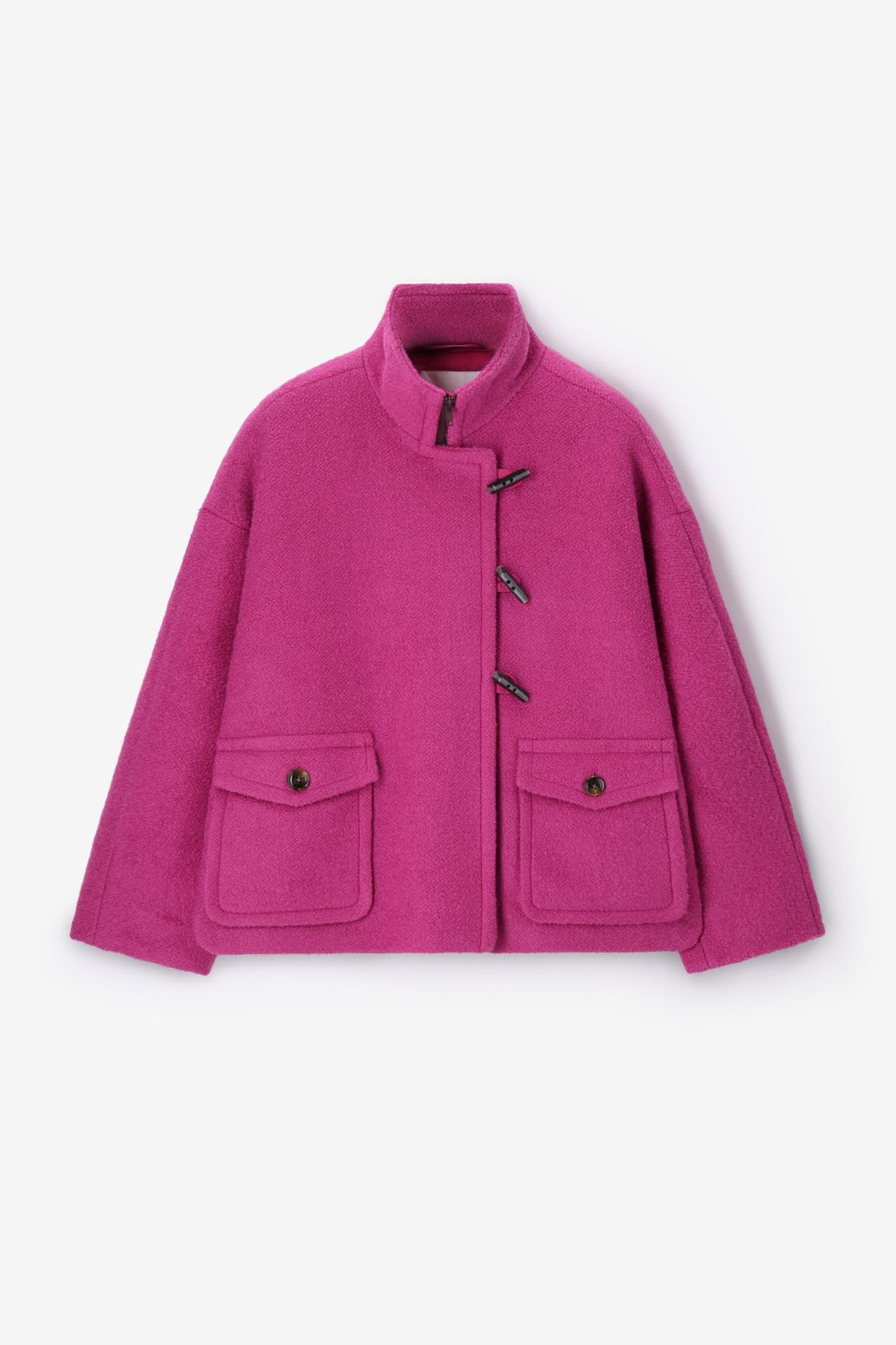 Bouclé-Jacke aus Wolle - rosa