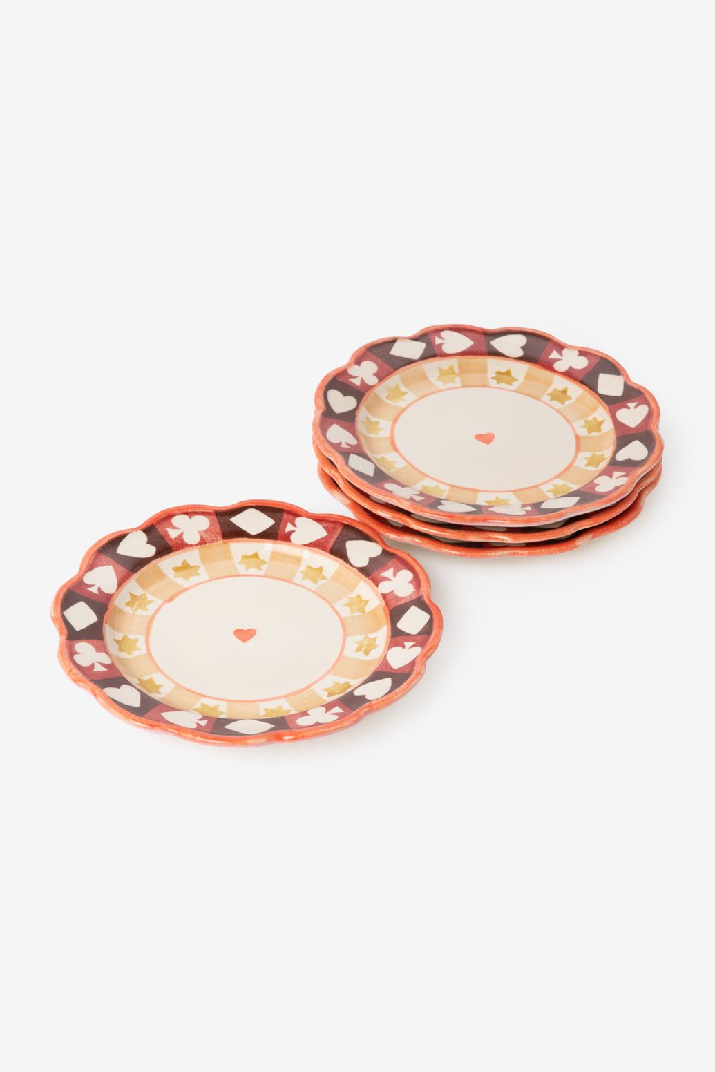 Assiette petit-déjeuner avec motif cartes - multicolore