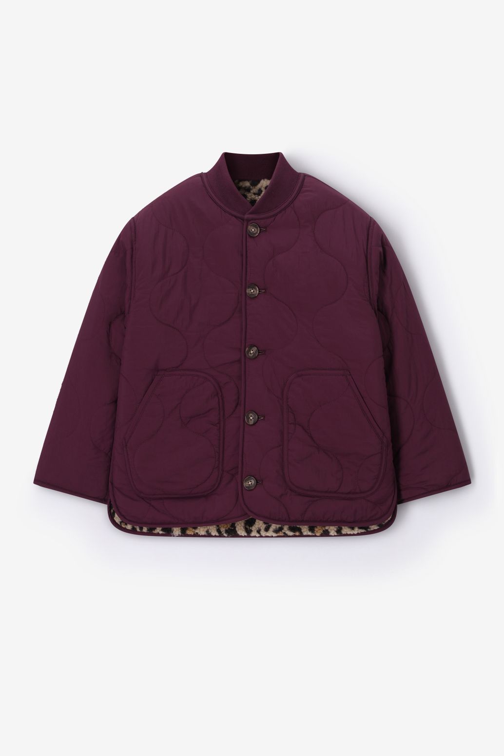 Veste réversible avec imprimé léopard - marron