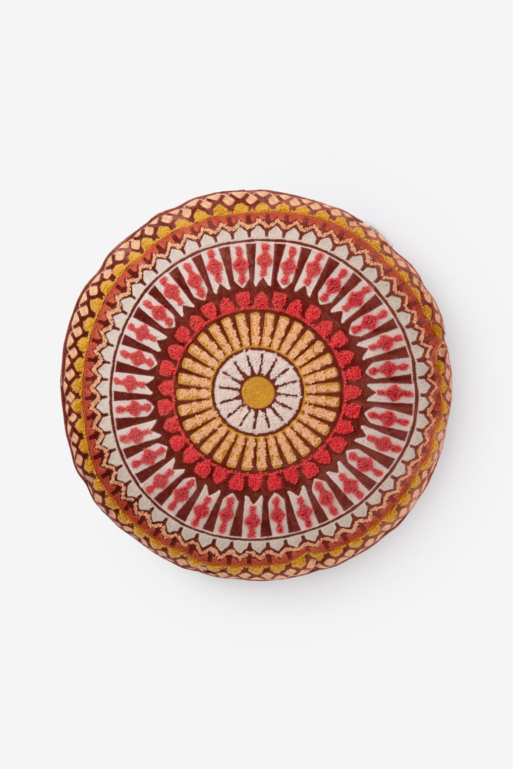 Bruin rond kussen met print