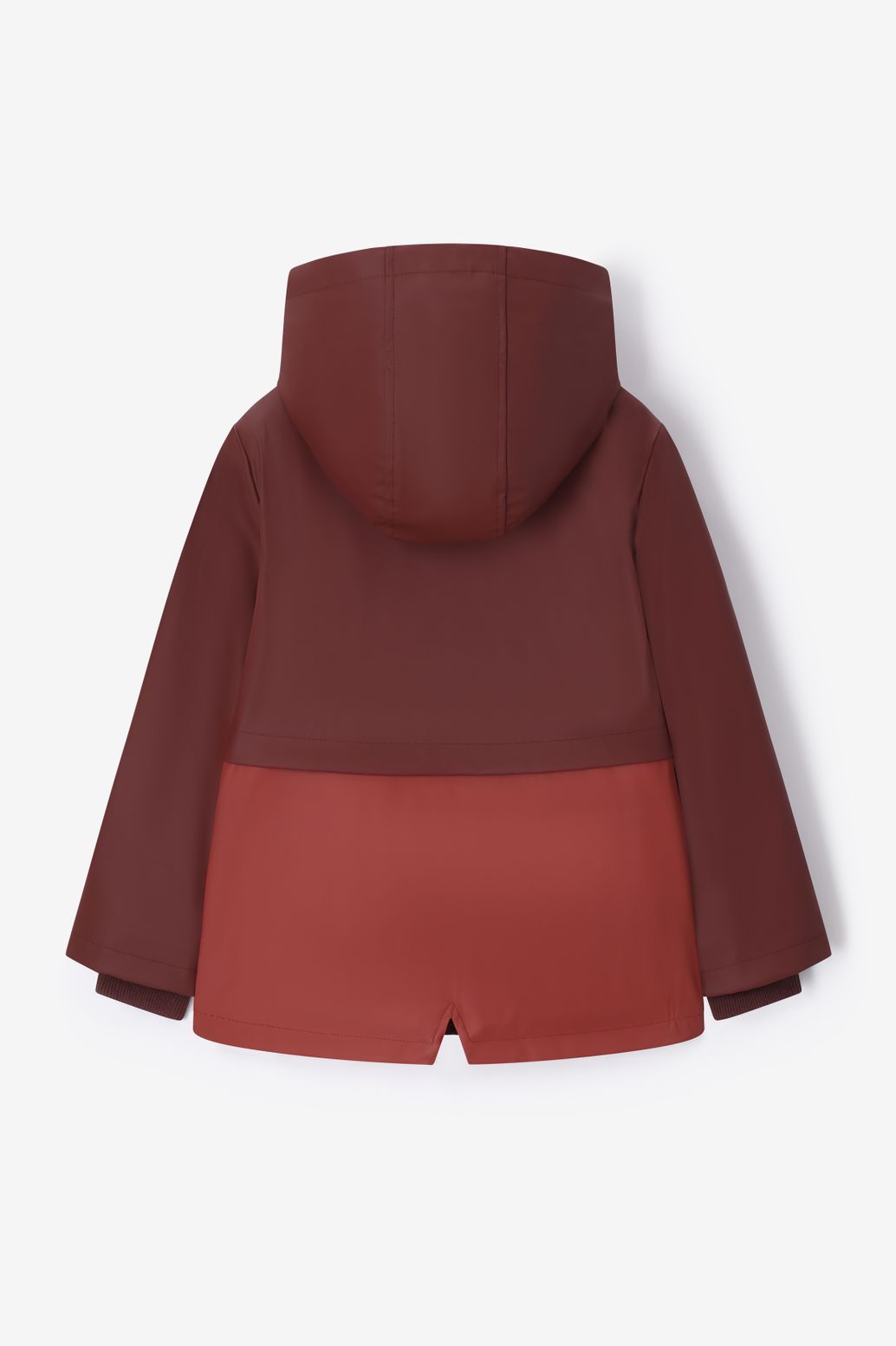 Donkerbruine colourblock technische regenjas