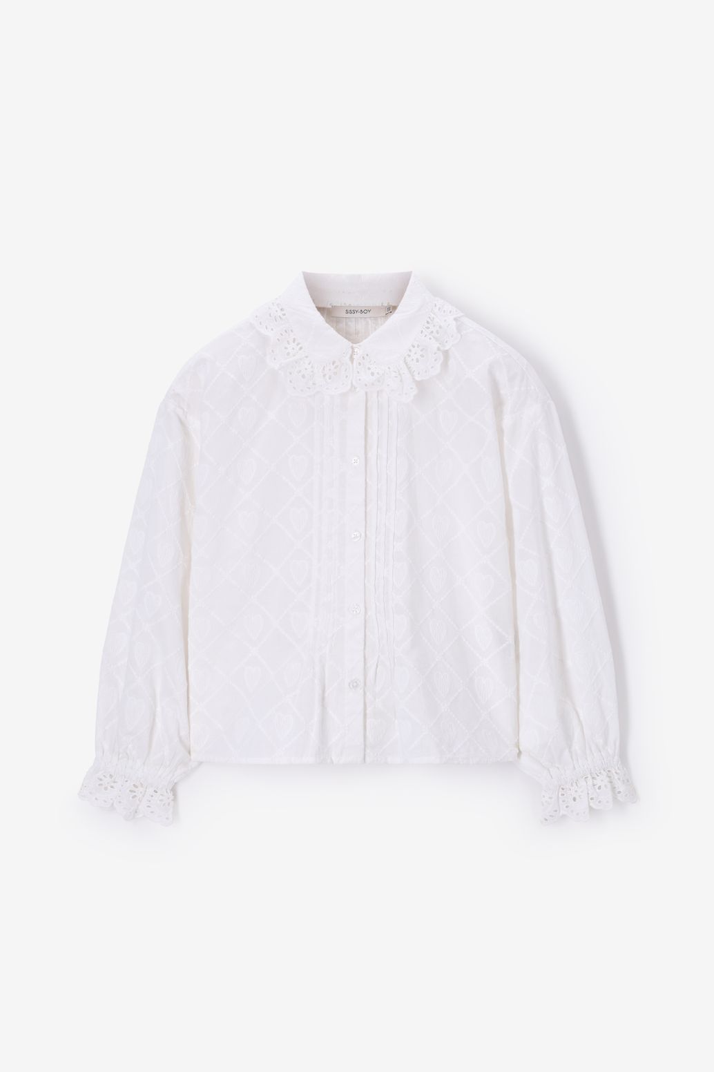 Bluse mit Stickerei-Details - weiß