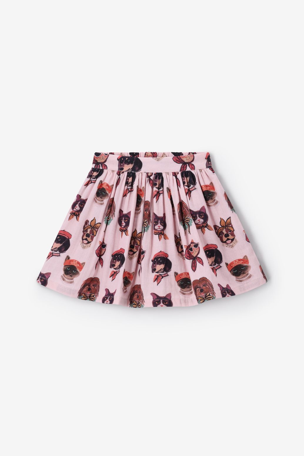 Rock mit Hunde-Print - hellrosa