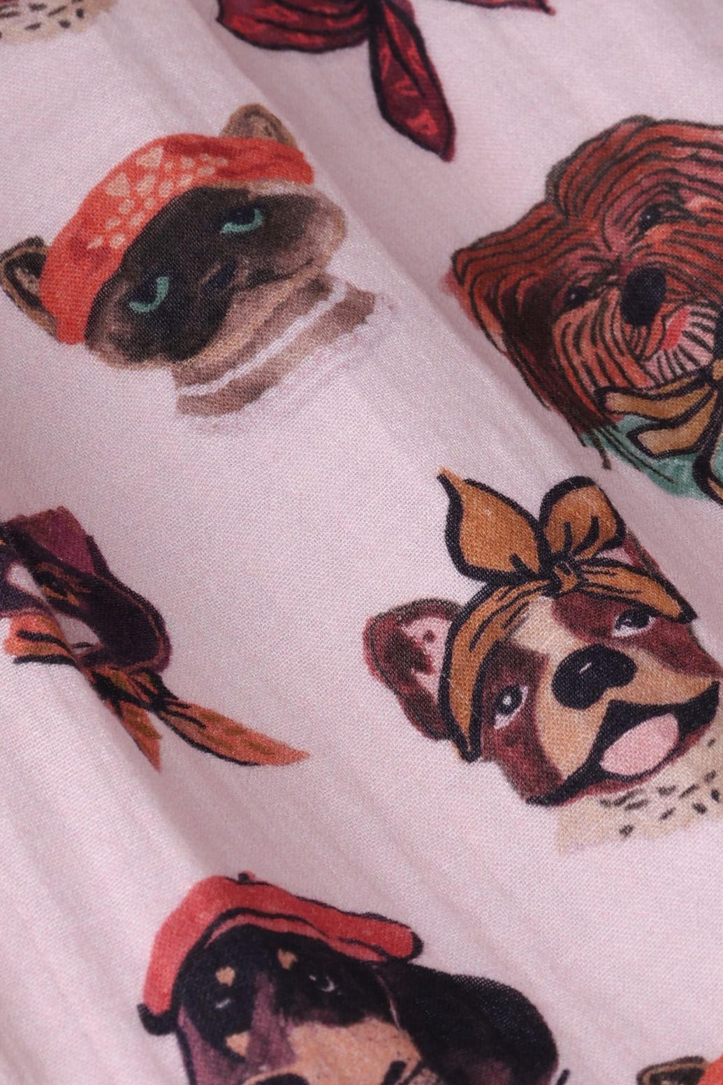 Bluse mit Hunde-Print - hellrosa
