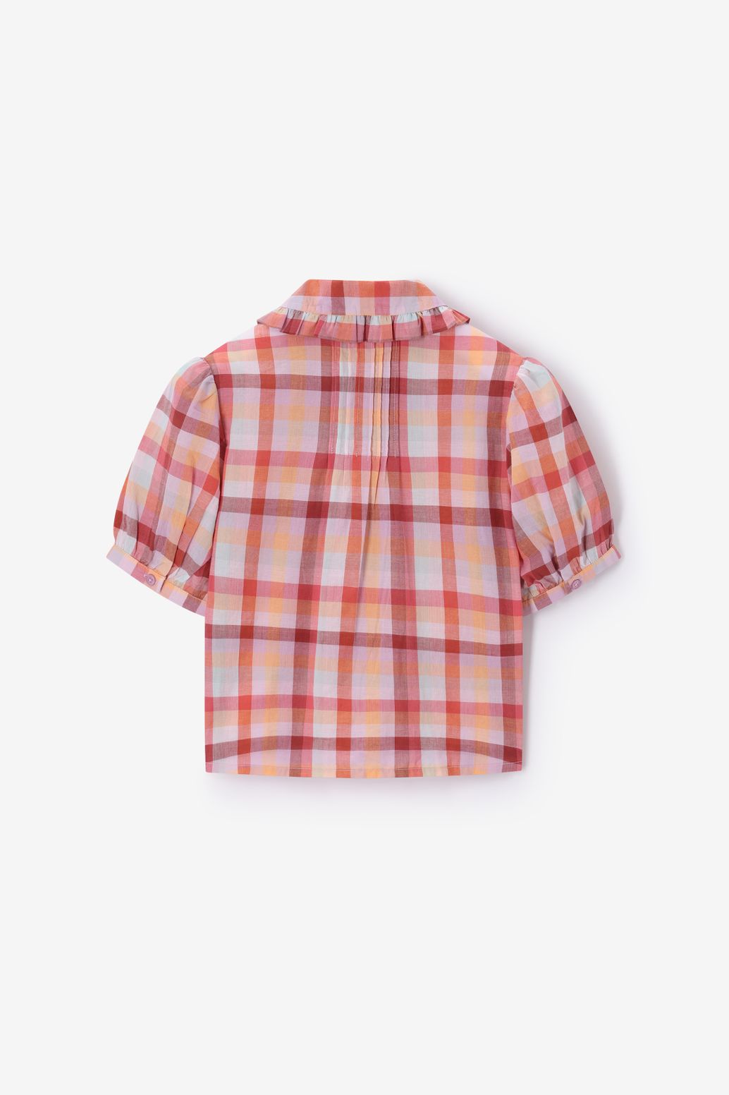 Blouse à carreaux - orange
