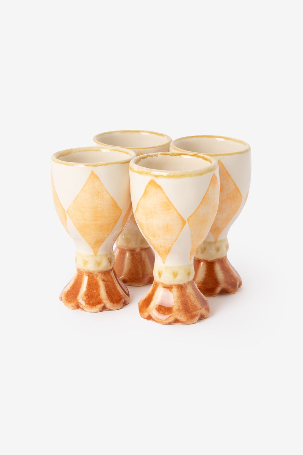 Eierbecher mit Karomuster - orange