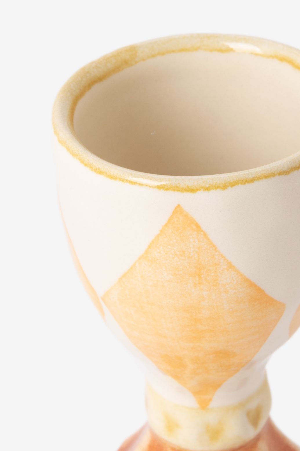 Eierbecher mit Karomuster - orange