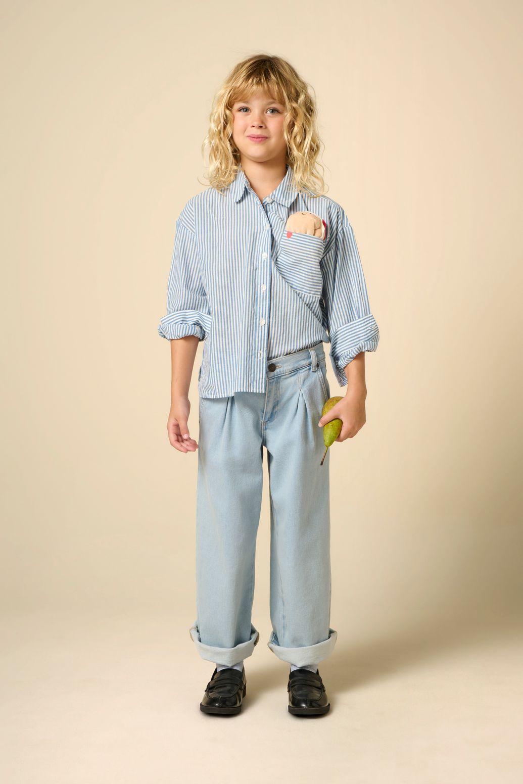 Gestreifte Bluse - blau
