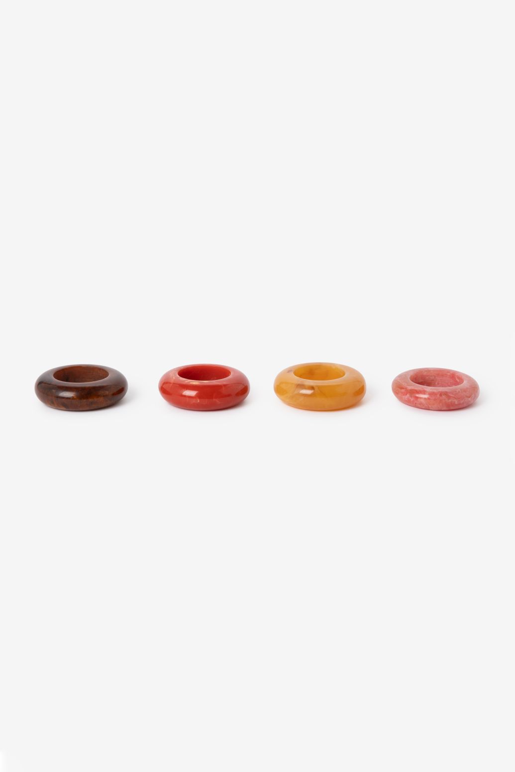 Ronds de serviette en résine - multicolore